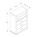 Valencia - 5 Drawer Dresser - White / Gray by Unique Piece Furniture