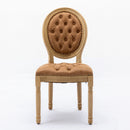 French Style Solid Wood Frame Antique Painting, Hand-Pulled Buckle Decoration Artificial Dining Chair With Nailhead Trim, Wood Legs by HouseOfZazla