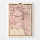Vintage Map of Johnson County, Iowa 1875