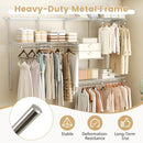 Closet System 4-8 FT Wall-Mounted Closet Shelves and Rod by LJGDeals