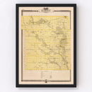 Vintage Map of Hardin County, Iowa 1875