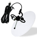 2 Light Swag Plug-In Pendant 16"w Light Oatmeal Linen Drum with Diffuser, Black Cord