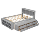 Bed With Bookcase Headboard, Under Bed Storage Drawers And Bed End Storage Case by HouseOfZazla