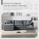Modular Sectional With Deep And Wide Seat, Cloud Couch Set With Double Cushions Sofa With Movable Ottoman by HouseOfZazla