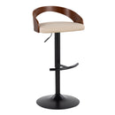 Grotto - Contemporary Adjustable Barstool With Swivel With Rounded T Footrest (Set of 2) by HouseOfZazla