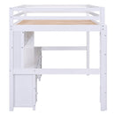 Loft Bed With Desk, Cabinets, Drawers, Charging Station And Bedside Tray by HouseOfZazla