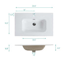 Glossy White Ceramic Integrated Basin by HouseOfZazla