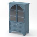 52.17"H Glass Door Display Case Storage Cabinet with 2 Drawers and Adjustable Shelf by HouseOfZazla