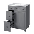 Transitional Style Bathroom Vanity Cabinet With Ceramic Sink by HouseOfZazla