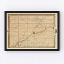 Vintage Map of Crawford County, Iowa 1875