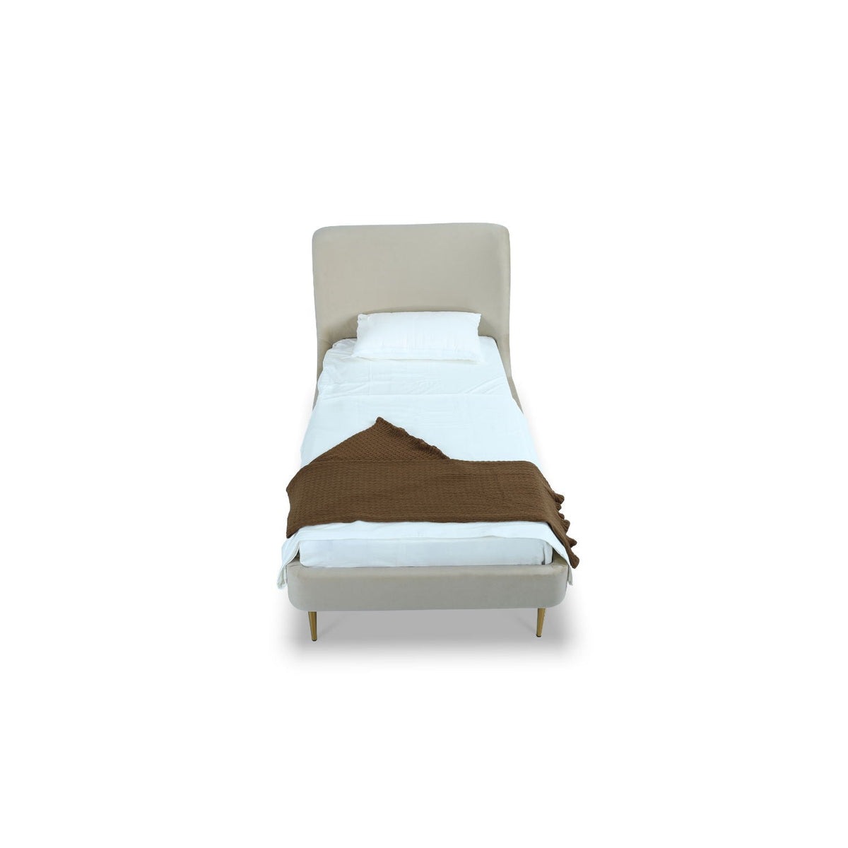 Mid-Century Modern Upholstered Bed With Curved Headboard, photo 14 of 40