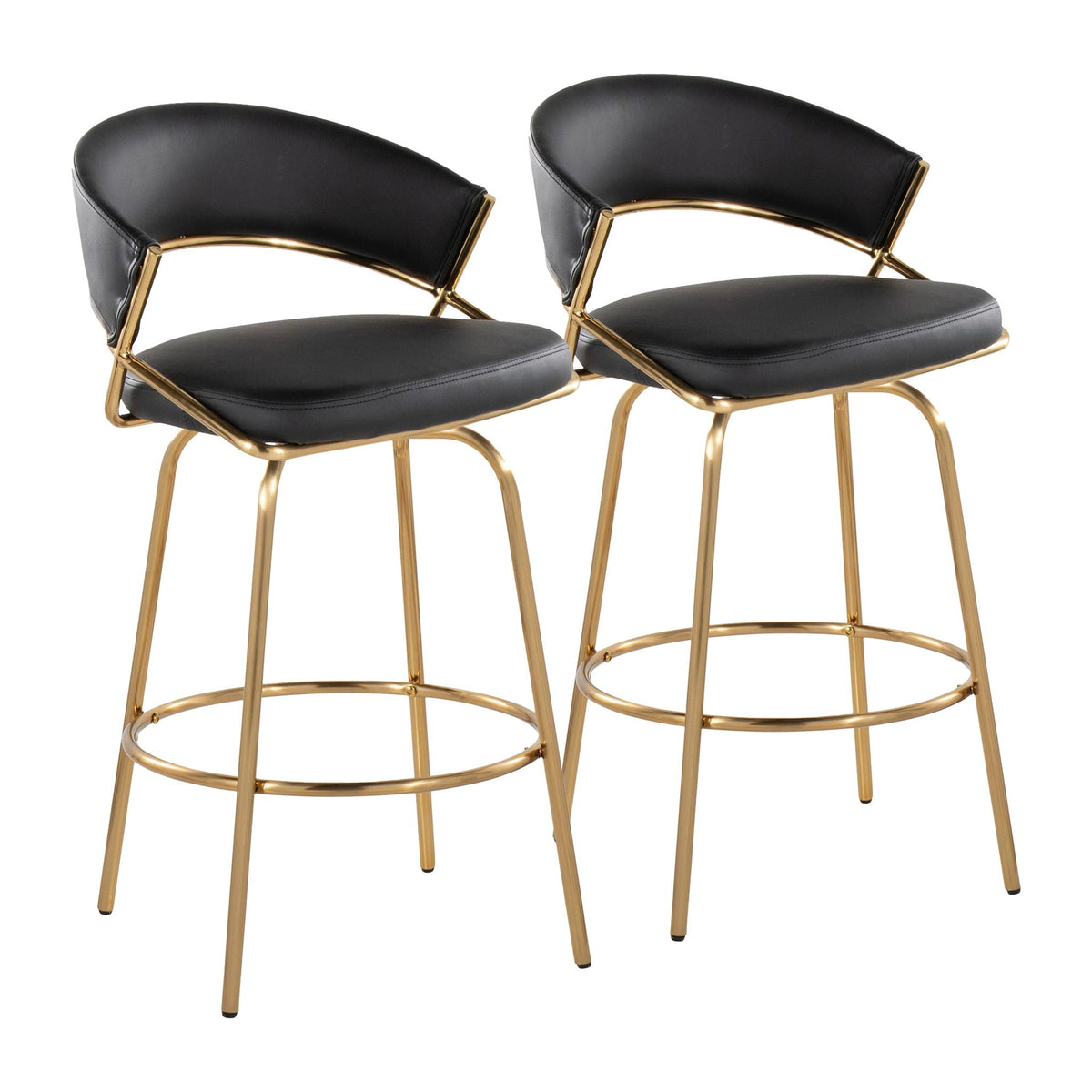 Jie - Glam Fixed Height Counter Stool (Set of 2), photo 2 of 15