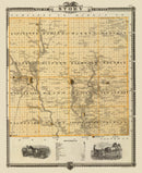Vintage Map of Story County, Iowa 1875
