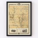Vintage Map of Story County, Iowa 1875