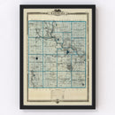 Vintage Map of Marshall County, Iowa 1875