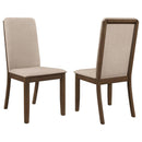 Twill And Padded Side Chair (Set of 2) - Brown by HouseOfZazla
