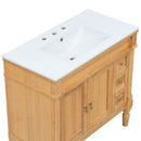 Modern Bathroom Vanity With Ceramic Sink, Soft Close Doors, Adjustable Shelves