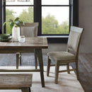 Dining Side Chair Set With Cushioned Back And Seat (Set of 2) - Weathered Gray / Natural by HouseOfZazla