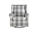 Patli Glider Chair With Swivel - Gray / White by HouseOfZazla