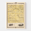 Vintage Map of Iowa County, Iowa 1875