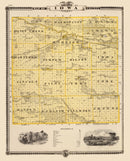 Vintage Map of Iowa County, Iowa 1875
