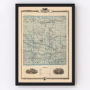 Vintage Map of Keokuk County, Iowa 1875
