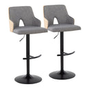 Stella - Contemporary Adjustable Barstool Stool With Swivel And Rounded T Footrest (Set of 2) by HouseOfZazla