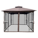 Patio Gazebo Tent With Ventilated Double Roof And Mosquito Net by Unique Piece Furniture