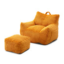 Giant Bean Bag Chair With Armrests And Footstool by HouseOfZazla