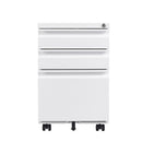 Contemporary 3 Drawer Mobile Filing Cabinet With Lock, Metal Office Storage For Legal / Letter Size by Unique Piece Furniture
