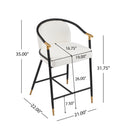 26" H Upholstered Counter Stool with Metal Frame (Set of 2) - Beige by HouseOfZazla