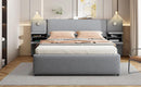 Upholstered Platform Bed With Reading Lights, Drawers, Trundle And Shelves by HouseOfZazla