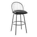 Riley - Claire Farmhouse Fixed Height Barstool With Swivel With Round Footrest (Set of 2) by HouseOfZazla