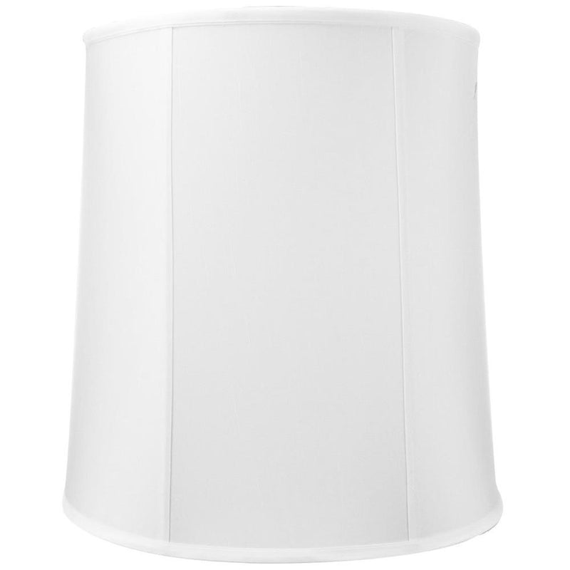 16x18x19 White Shantung Tall Drum Lampshade