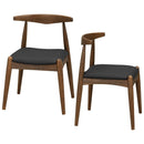 5 Piece Dining Set With 1 Table And 4 Upholstered Chairs - Walnut / Black by HouseOfZazla