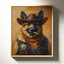 German Shepherd Sheriff in the Saddle
