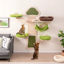 Wall-Mounted Cat Tower Cat Wall Shelves Furniture with Bed-Green by LJGDeals