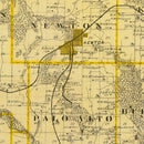 Vintage Map of Jasper County, Iowa 1875