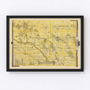 Vintage Map of Jasper County, Iowa 1875