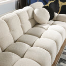 87.4 length, 35.83" deepth, human body structure for USA people, marshmallow sofa,boucle sofa, 3 seater, BEIGE BOUCLE