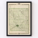 Vintage Map of Polk County, Iowa 1875