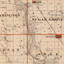 Vintage Map of Dallas County, Iowa 1875