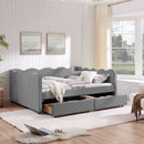 Gingham Daybed With USB Charging Port, Wave-Shaped Design