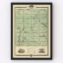 Vintage Map of Adair County, Iowa 1875