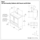 Reed - Deluxe Laundry Cabinet With Pull-Out Faucet And Stainless Steel Sink by Unique Piece Furniture