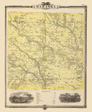 Vintage Map of Mahaska County, Iowa 1875