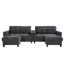 Modern Sectional Sofa U-Shaped With Movable Ottomans, Bluetooth Speakers, LED Lights And Modular Storage by HouseOfZazla