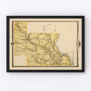 Vintage Map of Louisa County, Iowa 1875