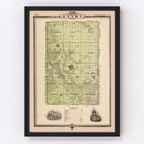 Vintage Map of Henry County, Iowa 1875