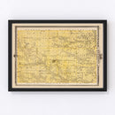 Vintage Map of Jefferson County, Iowa 1875
